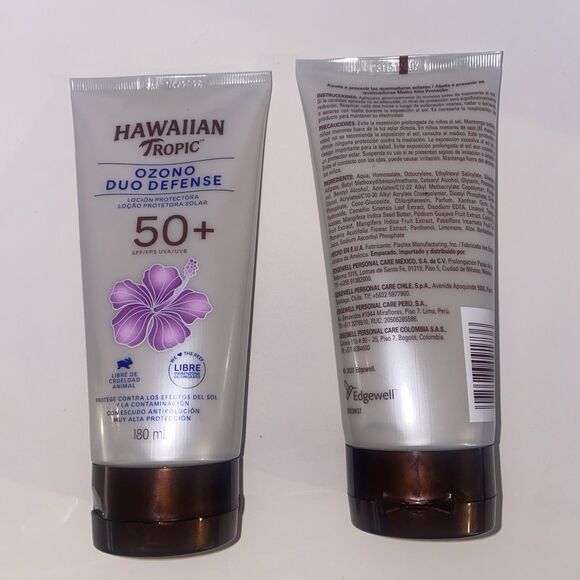 2Pk Hawaiian Tropic Ozone Duo Defense Plus SPF 50+ 180ML Sunscreen Lotion - Picture 3 of 3
